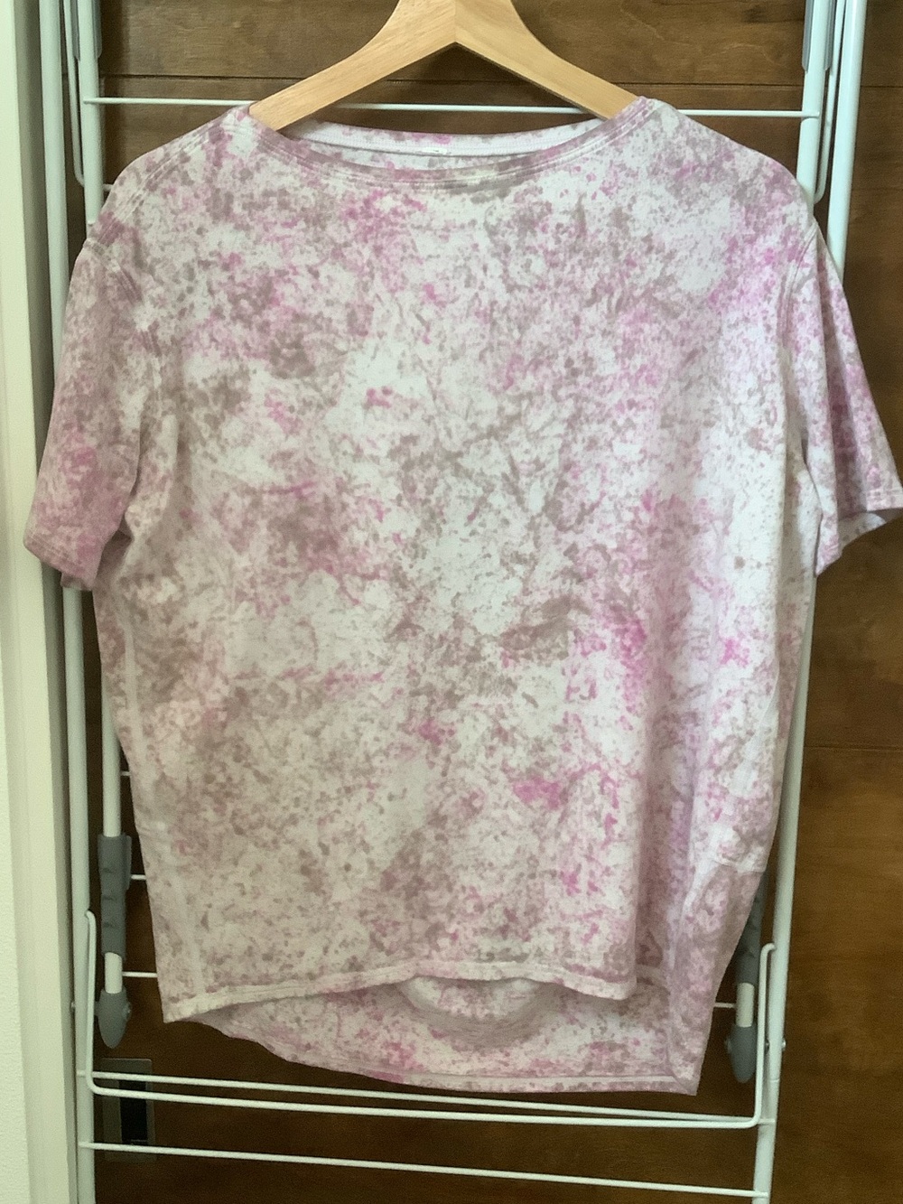 lululemon Pink/Gray Marble Short Sleeve Back in Action T - Sz 2